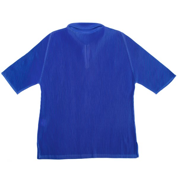 PLEATS PLEASE Mist Pleated Skipper 1/2 Polo Blue Size 3
