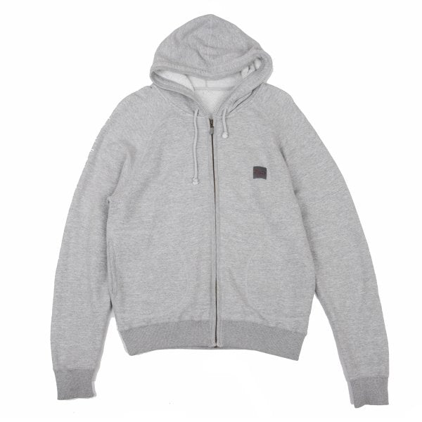 Papas Gray Cotton Stretch Back Logo Zip Hoodie Size 46S