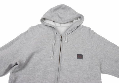 Papas Gray Cotton Stretch Back Logo Zip Hoodie Size 46S