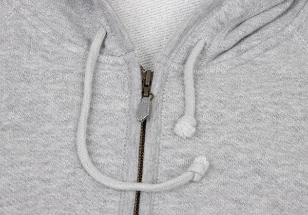 Papas Gray Cotton Stretch Back Logo Zip Hoodie Size 46S