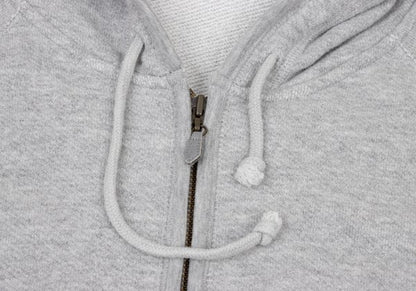 Papas Gray Cotton Stretch Back Logo Zip Hoodie Size 46S