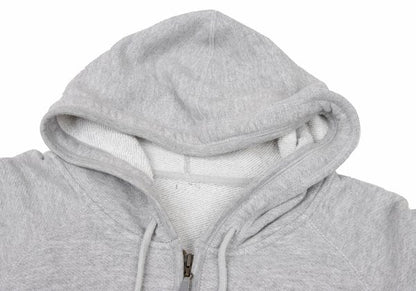 Papas Gray Cotton Stretch Back Logo Zip Hoodie Size 46S