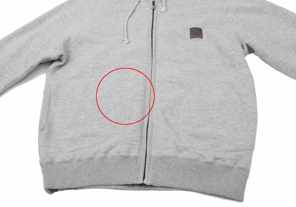 Papas Gray Cotton Stretch Back Logo Zip Hoodie Size 46S