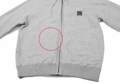 Papas Gray Cotton Stretch Back Logo Zip Hoodie Size 46S