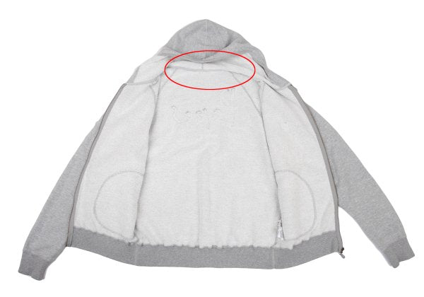 Papas Gray Cotton Stretch Back Logo Zip Hoodie Size 46S