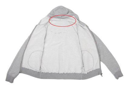 Papas Gray Cotton Stretch Back Logo Zip Hoodie Size 46S