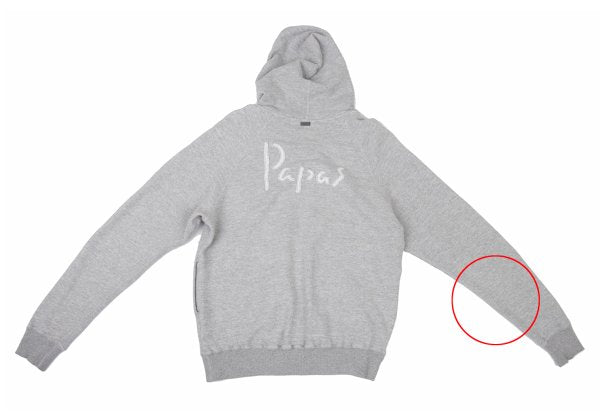Papas Gray Cotton Stretch Back Logo Zip Hoodie Size 46S