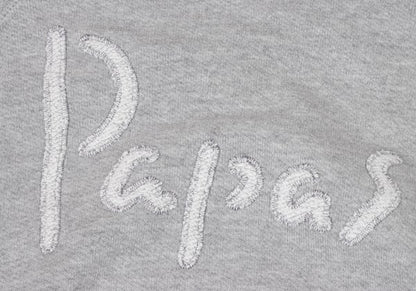 Papas Gray Cotton Stretch Back Logo Zip Hoodie Size 46S