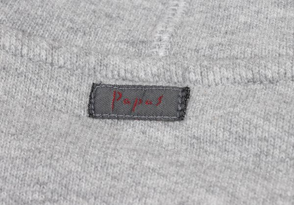 Papas Gray Cotton Stretch Back Logo Zip Hoodie Size 46S