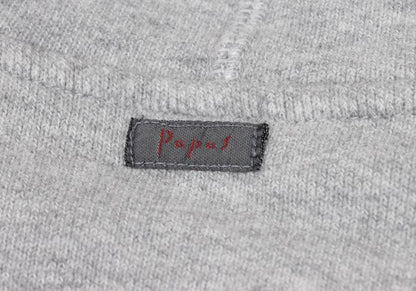 Papas Gray Cotton Stretch Back Logo Zip Hoodie Size 46S