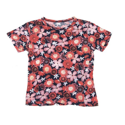 Y's Cotton All-Over Floral Print T-Shirt Red Size 3