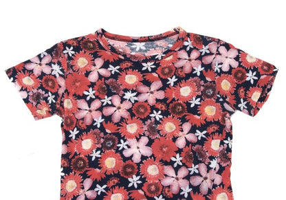 Y's Cotton All-Over Floral Print T-Shirt Red Size 3