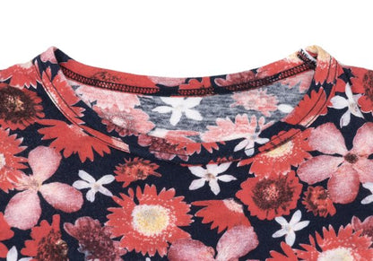 Y's Cotton All-Over Floral Print T-Shirt Red Size 3