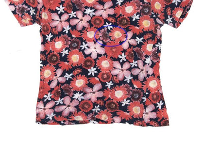 Y's Cotton All-Over Floral Print T-Shirt Red Size 3