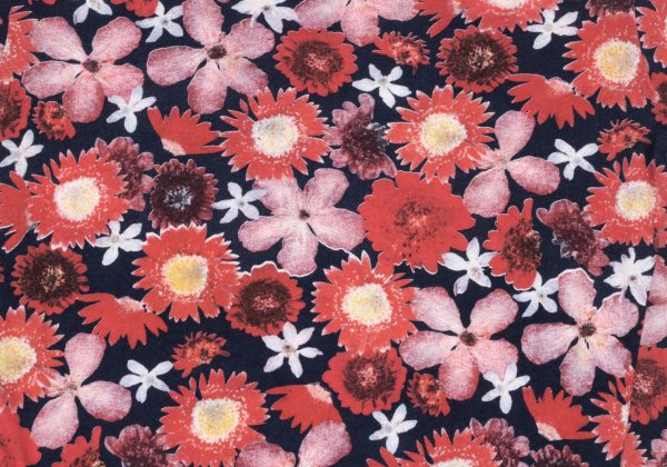 Y's Cotton All-Over Floral Print T-Shirt Red Size 3