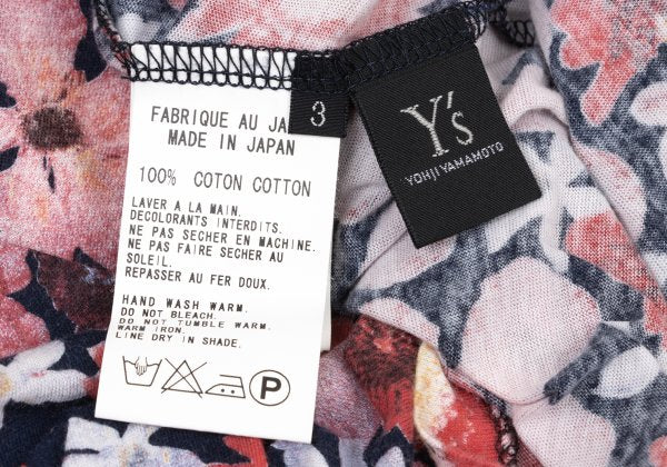 Y's Cotton All-Over Floral Print T-Shirt Red Size 3