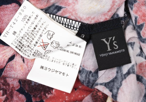 Y's Cotton All-Over Floral Print T-Shirt Red Size 3