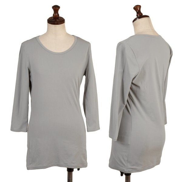 Y's Nylon Blend Stretch 3/4 Sleeve Top Gray Size 2
