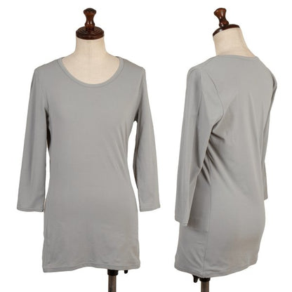 Y's Nylon Blend Stretch 3/4 Sleeve Top Gray Size 2