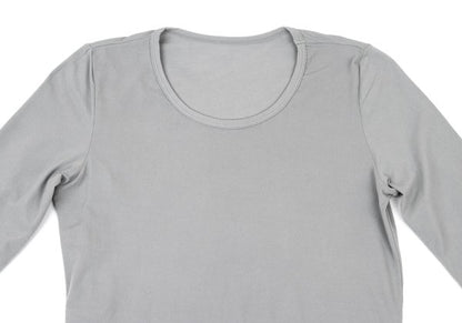 Y's Nylon Blend Stretch 3/4 Sleeve Top Gray Size 2
