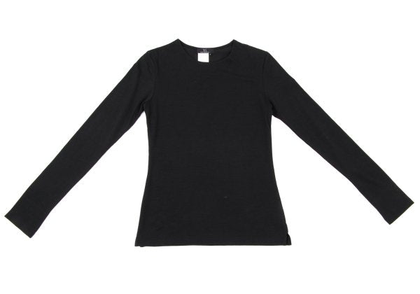 Y's Cotton Blend Stretch Long Sleeve Top Black Size 3