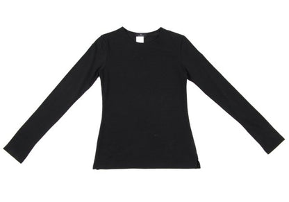 Y's Cotton Blend Stretch Long Sleeve Top Black Size 3