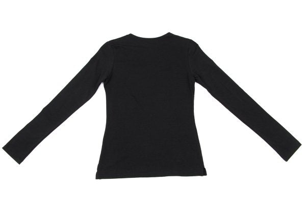 Y's Cotton Blend Stretch Long Sleeve Top Black Size 3