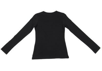 Y's Cotton Blend Stretch Long Sleeve Top Black Size 3