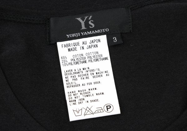 Y's Cotton Blend Stretch Long Sleeve Top Black Size 3