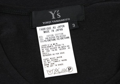 Y's Cotton Blend Stretch Long Sleeve Top Black Size 3