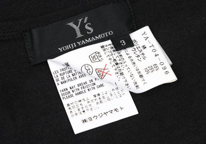 Y's Cotton Blend Stretch Long Sleeve Top Black Size 3