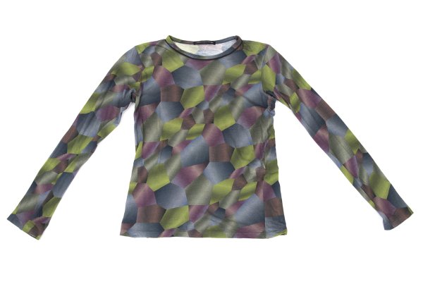 Y's Cotton All-Over Graphic Print L/S Tee Multi Size 2