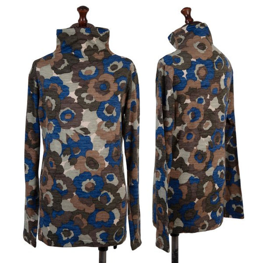 Y's Wool All-Over Floral Print Long Sleeve Tee Multi Size 2