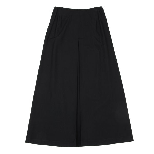 Y's Wool Gabardine Front Box Pleat Midi Skirt Black Size 3
