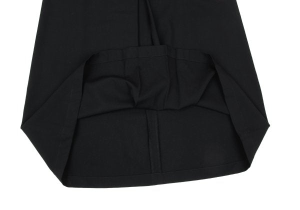 Y's Wool Gabardine Front Box Pleat Midi Skirt Black Size 3