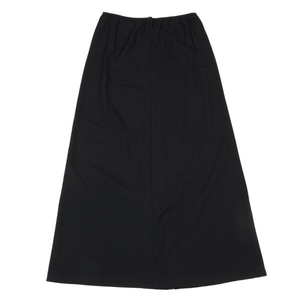 Y's Wool Gabardine Front Box Pleat Midi Skirt Black Size 3