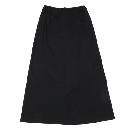 Y's Wool Gabardine Front Box Pleat Midi Skirt Black Size 3