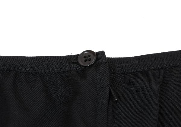 Y's Wool Gabardine Front Box Pleat Midi Skirt Black Size 3
