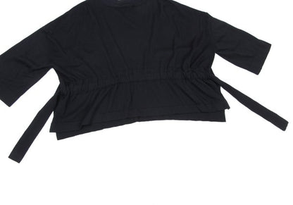zucca Cotton Blend Belted Wide Silhouette Top Navy Size M