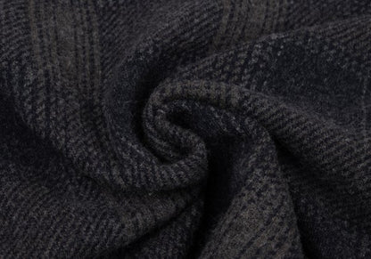 zucca Wool Blend Check Sleeve Knit Sweater Navy Gray Size M