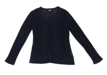 SONIA RYKIEL Cotton Blend Low Gauge Sweater Navy Size 38