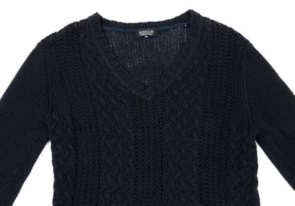 SONIA RYKIEL Cotton Blend Low Gauge Sweater Navy Size 38