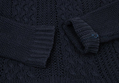 SONIA RYKIEL Cotton Blend Low Gauge Sweater Navy Size 38