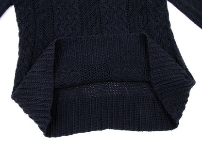 SONIA RYKIEL Cotton Blend Low Gauge Sweater Navy Size 38