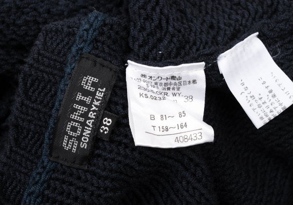 SONIA RYKIEL Cotton Blend Low Gauge Sweater Navy Size 38