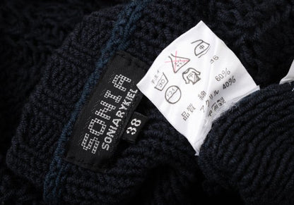 SONIA RYKIEL Cotton Blend Low Gauge Sweater Navy Size 38