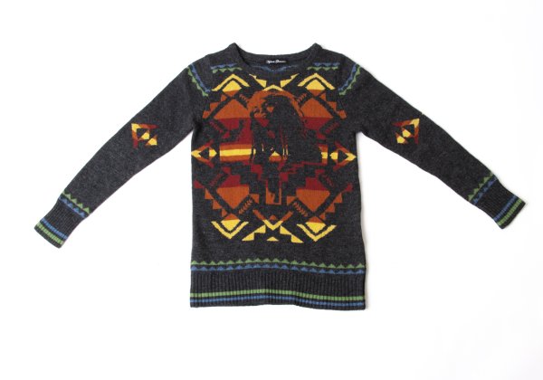 HYSTERIC GLAMOUR Wool Cotton Graphic Girl Knit Gray Size F