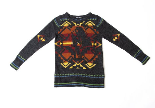 HYSTERIC GLAMOUR Wool Cotton Graphic Girl Knit Gray Size F