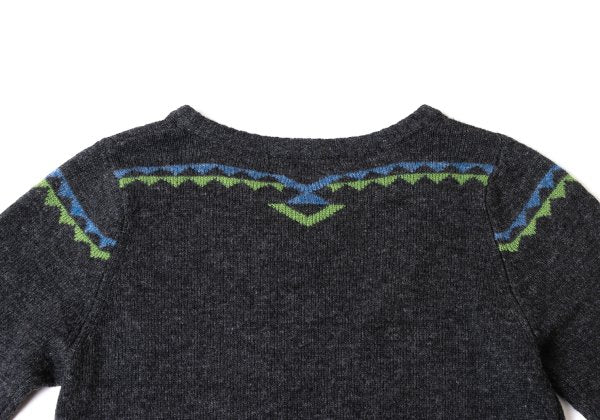 HYSTERIC GLAMOUR Wool Cotton Graphic Girl Knit Gray Size F