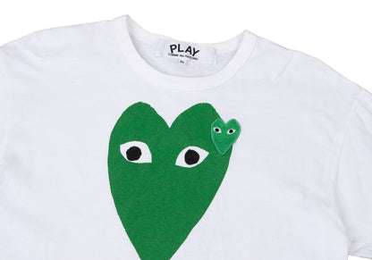 PLAY COMME des GARCONS Cotton Big Heart White Green T-Shirt Size XL